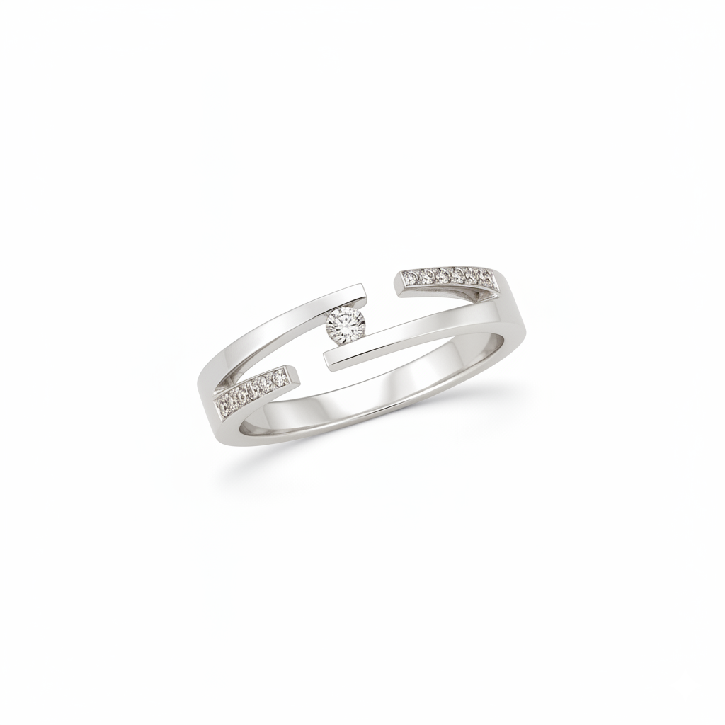 Bague en or blanc 18 carats
