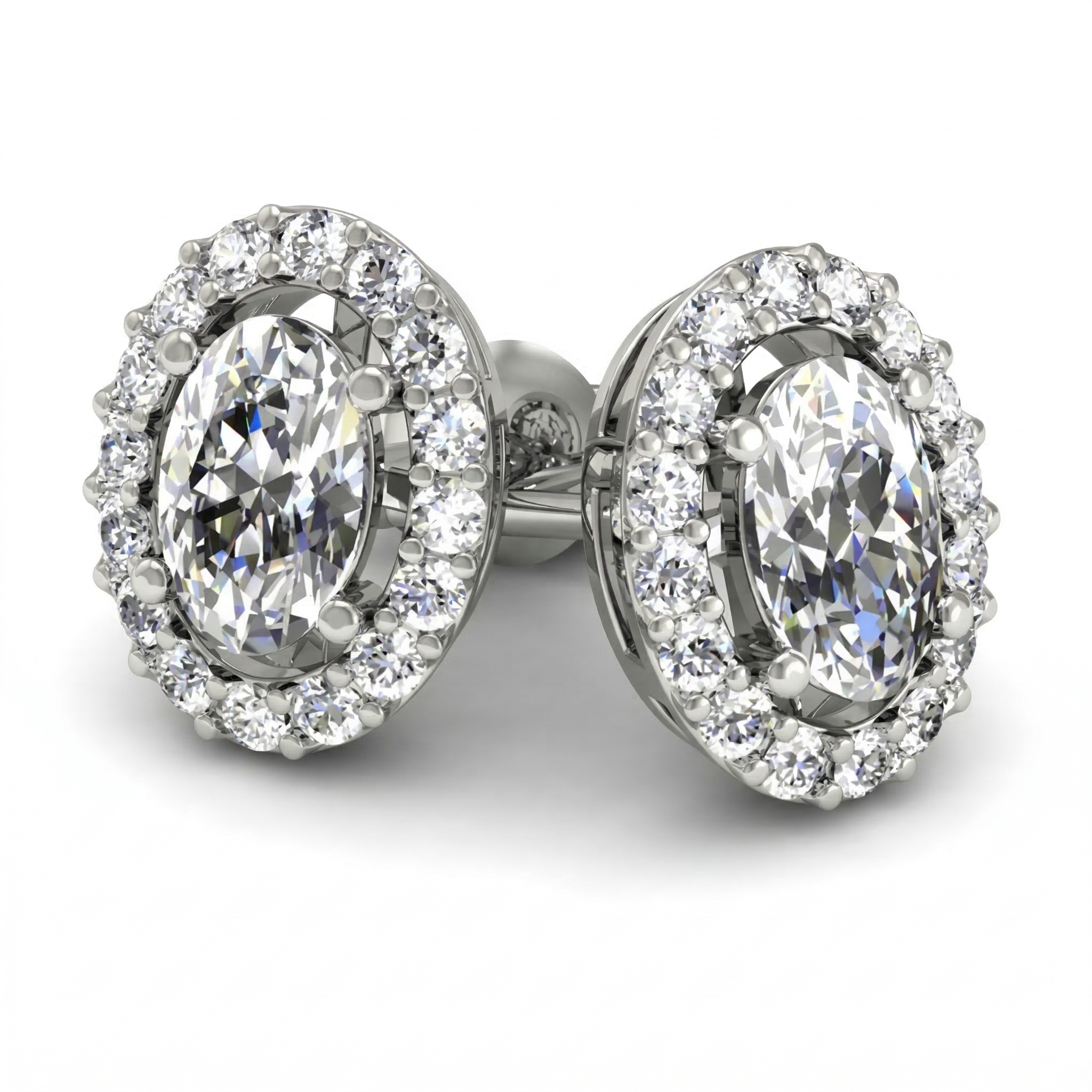 Boucles d'oreilles en or blanc 18 carats