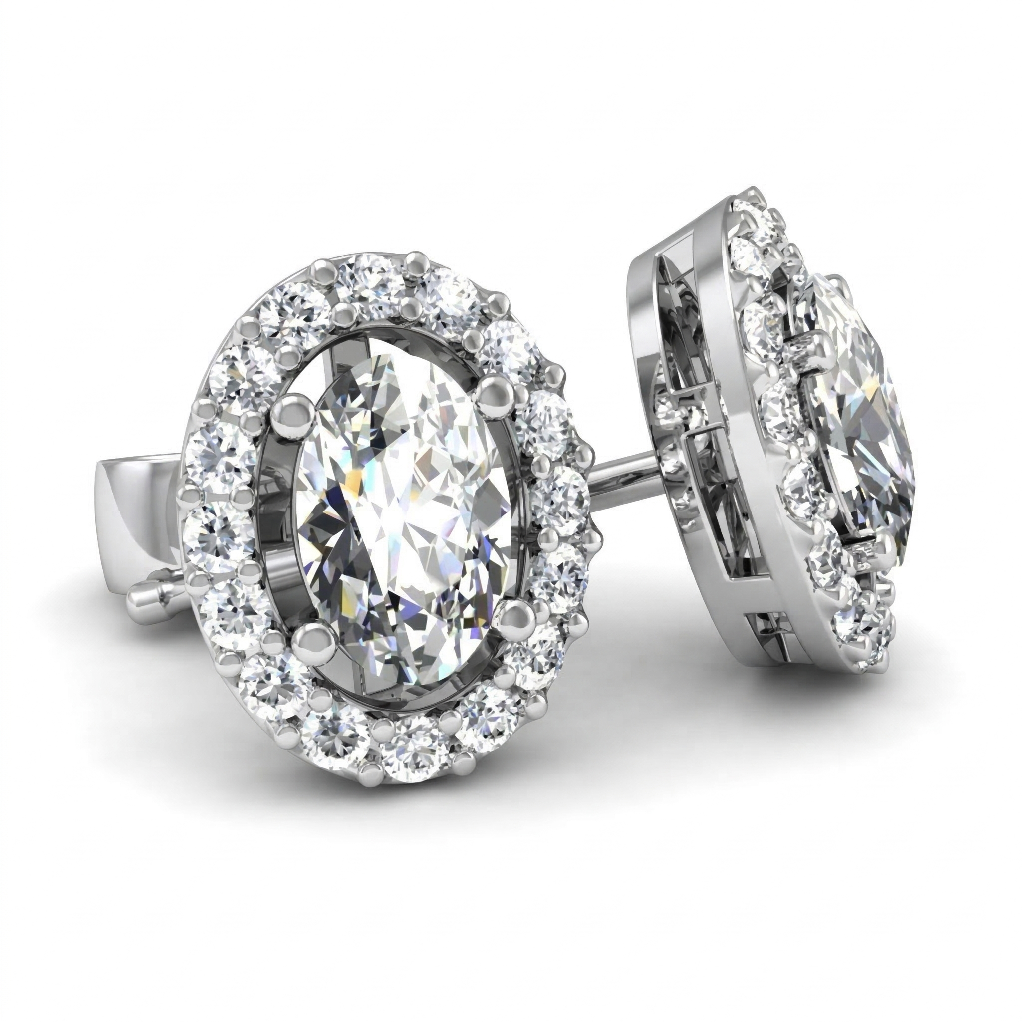 Boucles d'oreilles en or blanc 18 carats