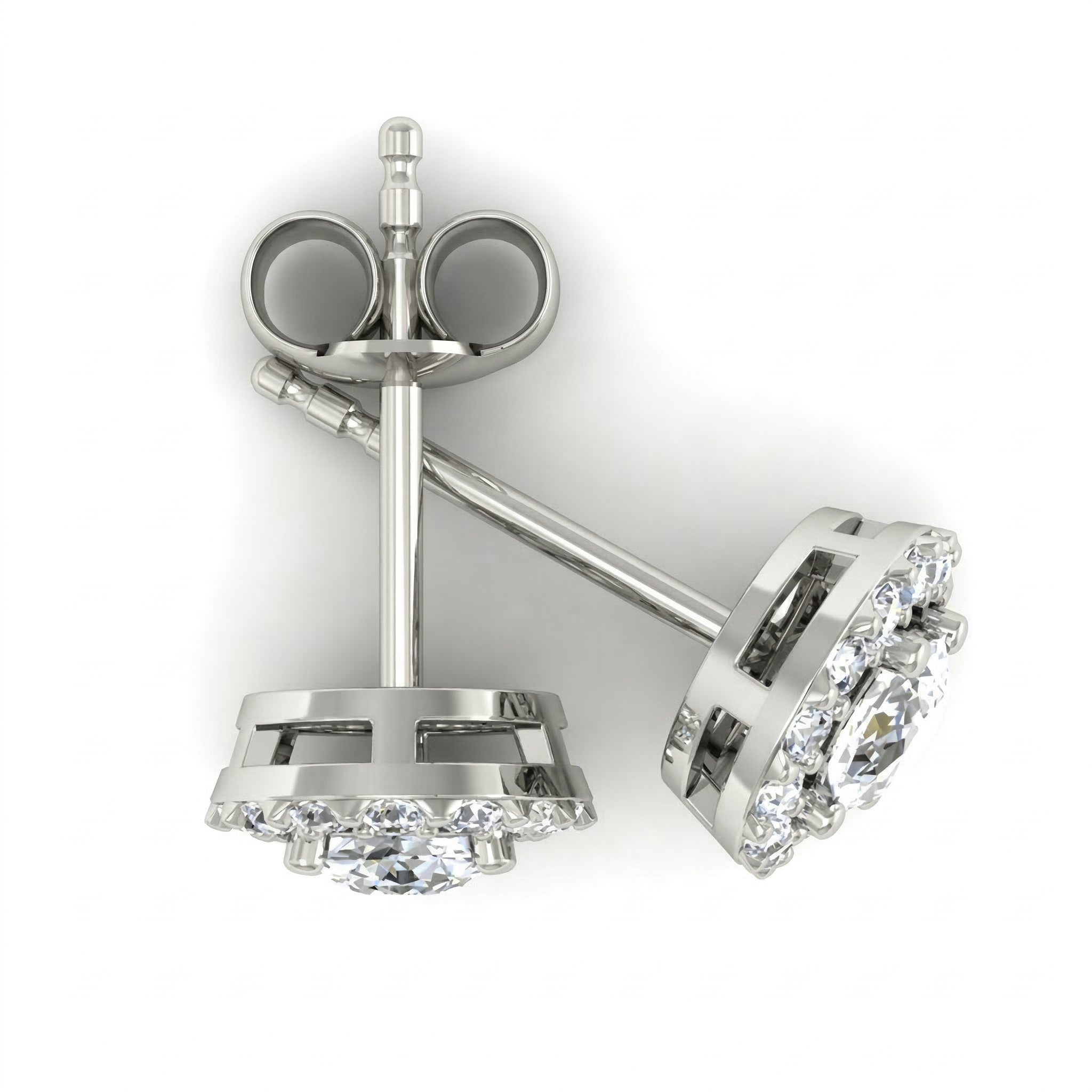 Boucles d'oreilles en or blanc 18 carats