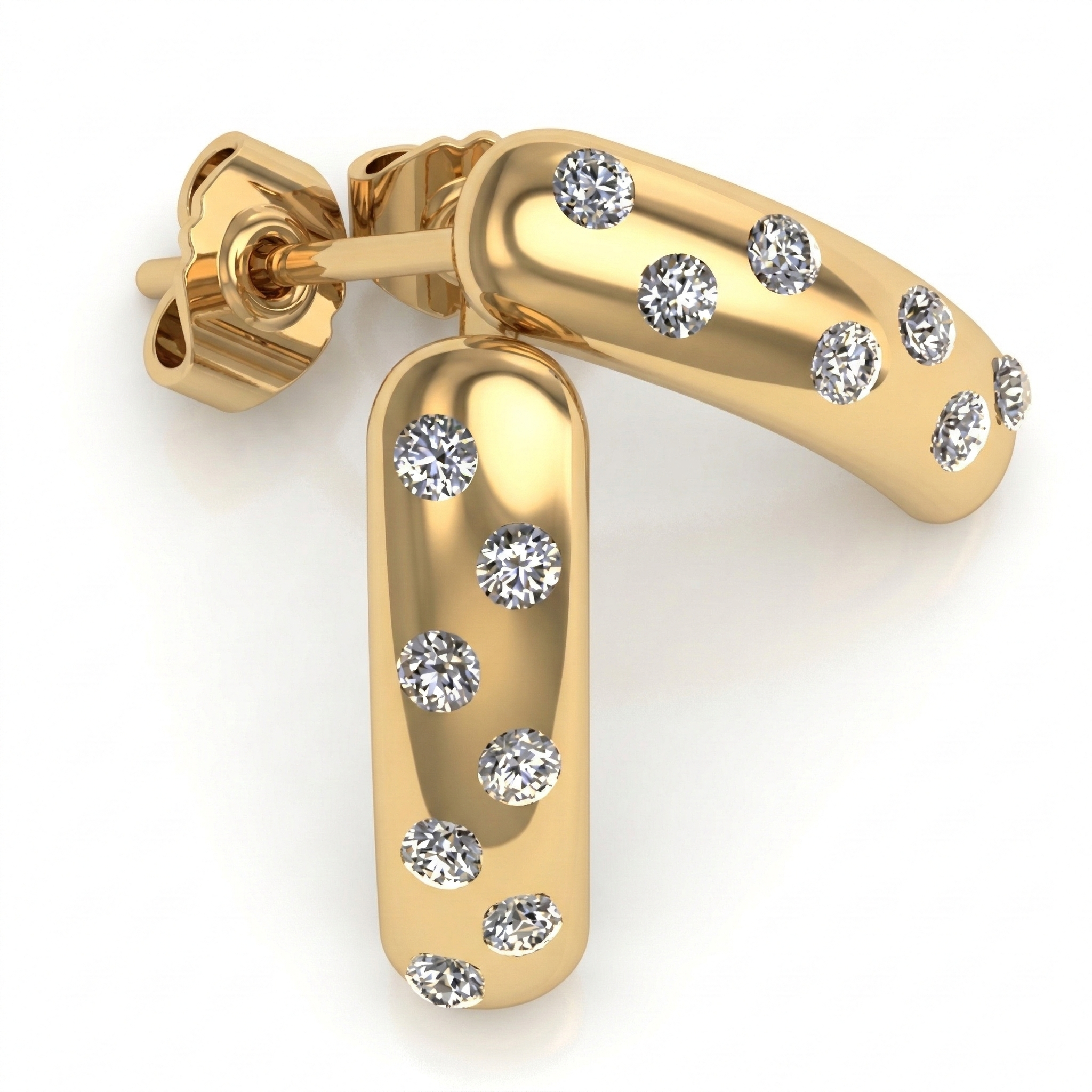 Boucles d'oreilles en or jaune 18 carats 