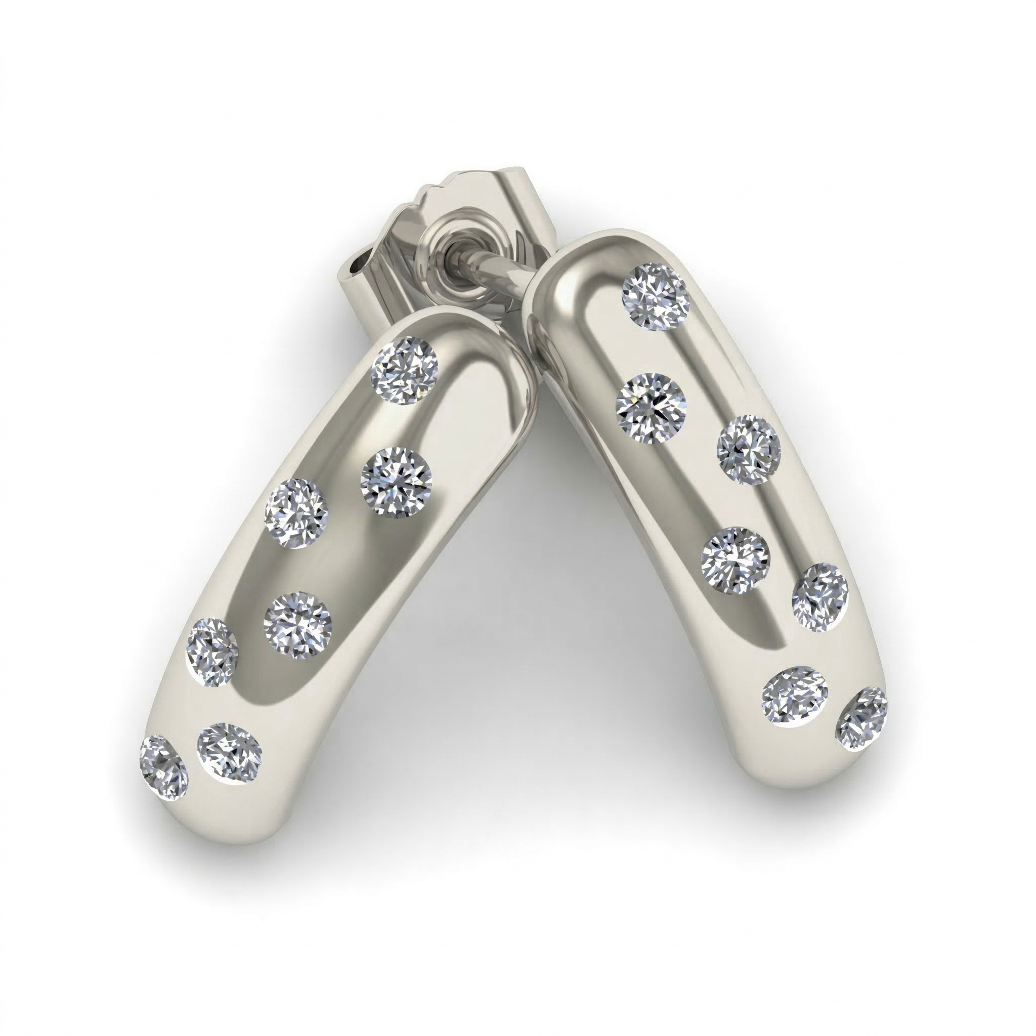Boucles d'oreilles en or blanc 18 carats