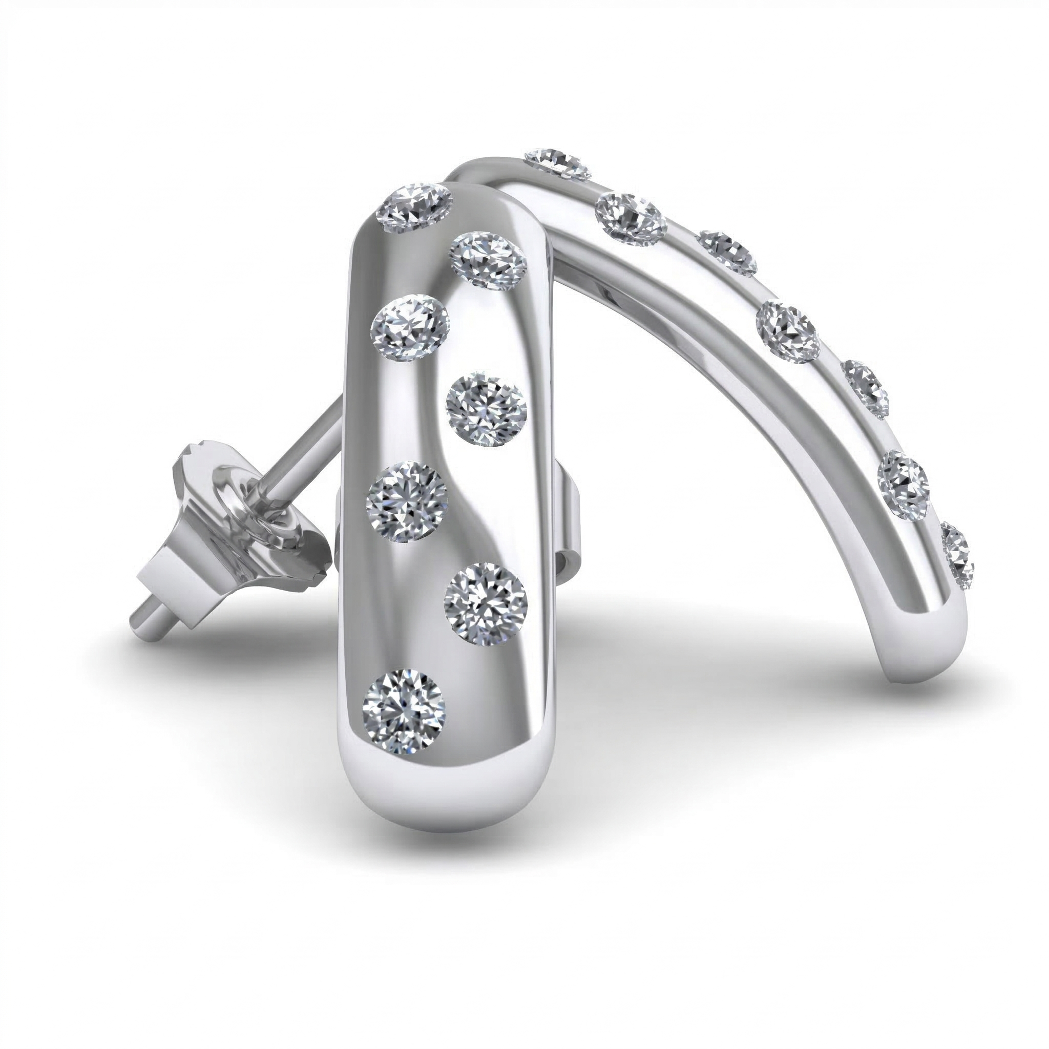 Boucles d'oreilles en or blanc 18 carats 