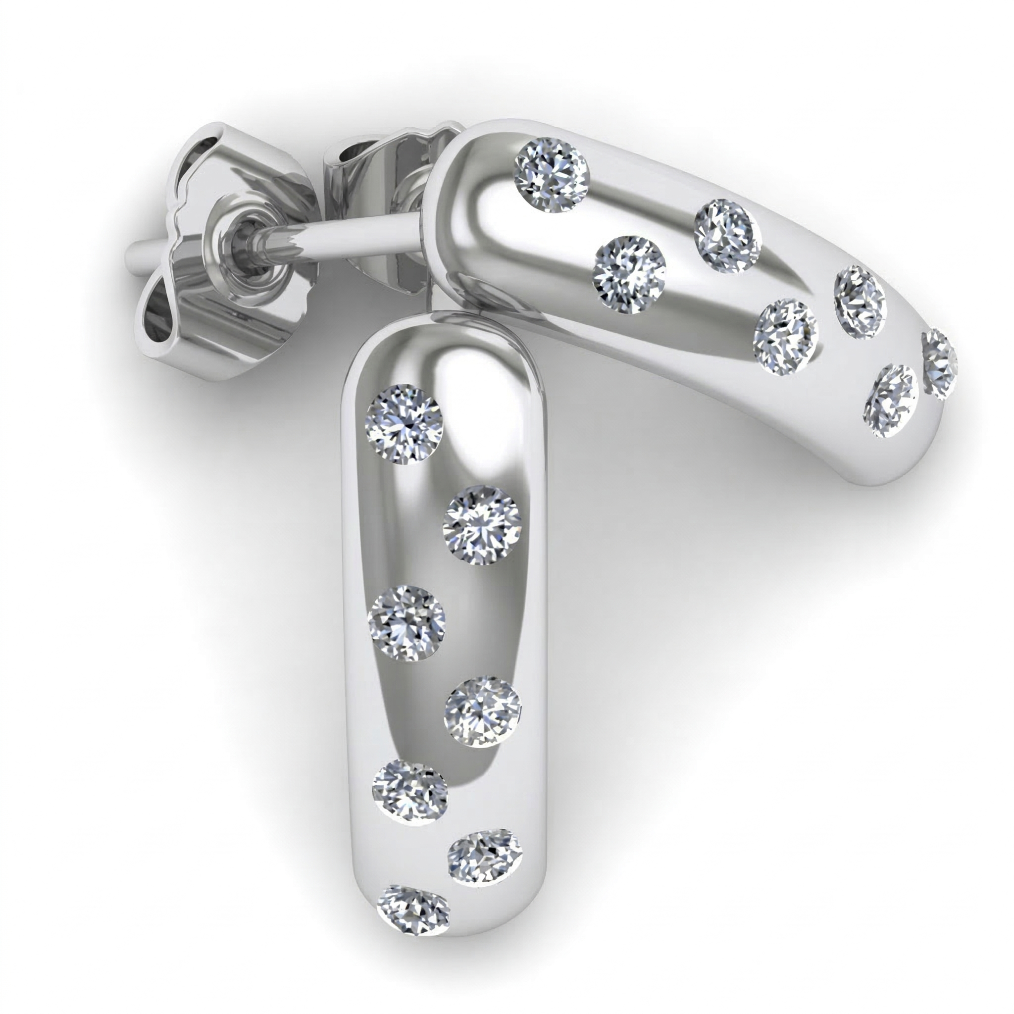 Boucles d'oreilles en or blanc 18 carats 