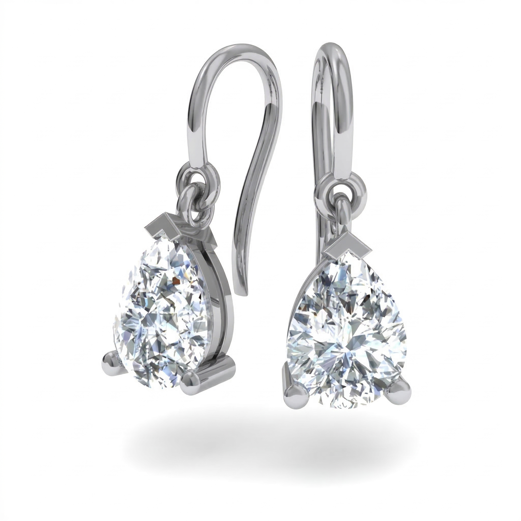 Boucles d'oreilles en or blanc 18 carats