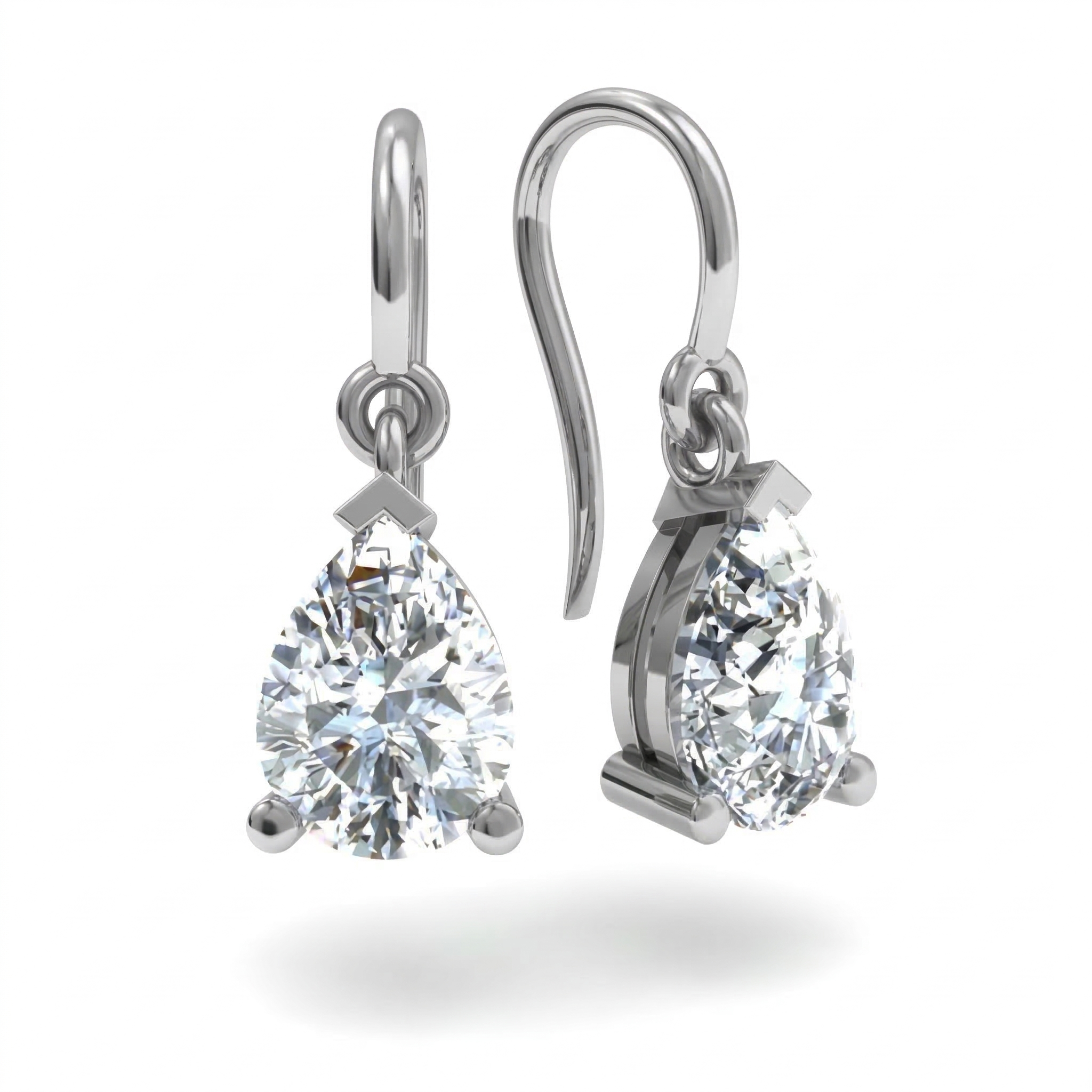 Boucles d'oreilles en or blanc 18 carats 
