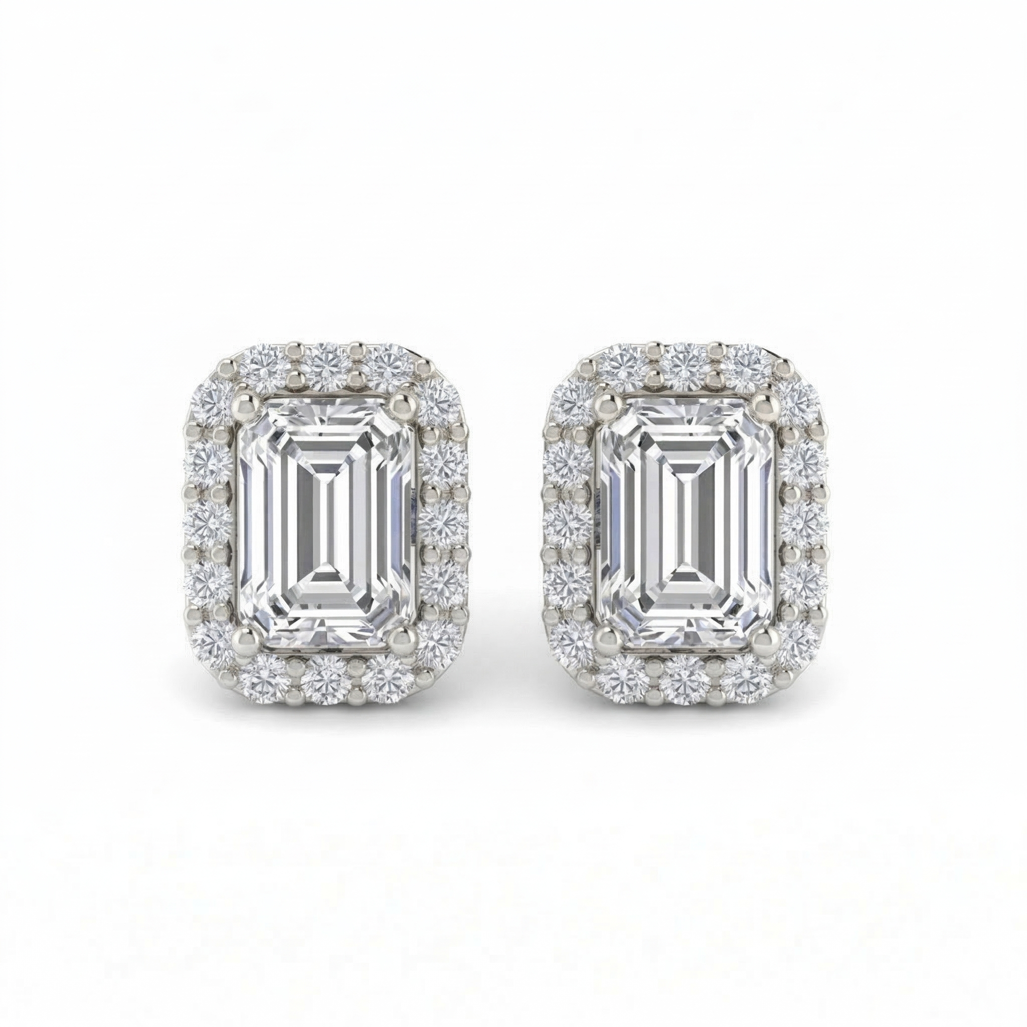 Boucles d'oreilles en or blanc 18 carats 
