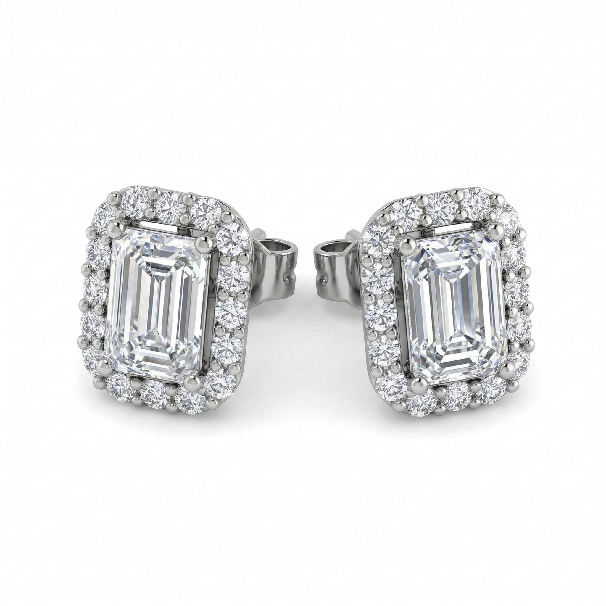 Boucles d'oreilles en or blanc 18 carats 