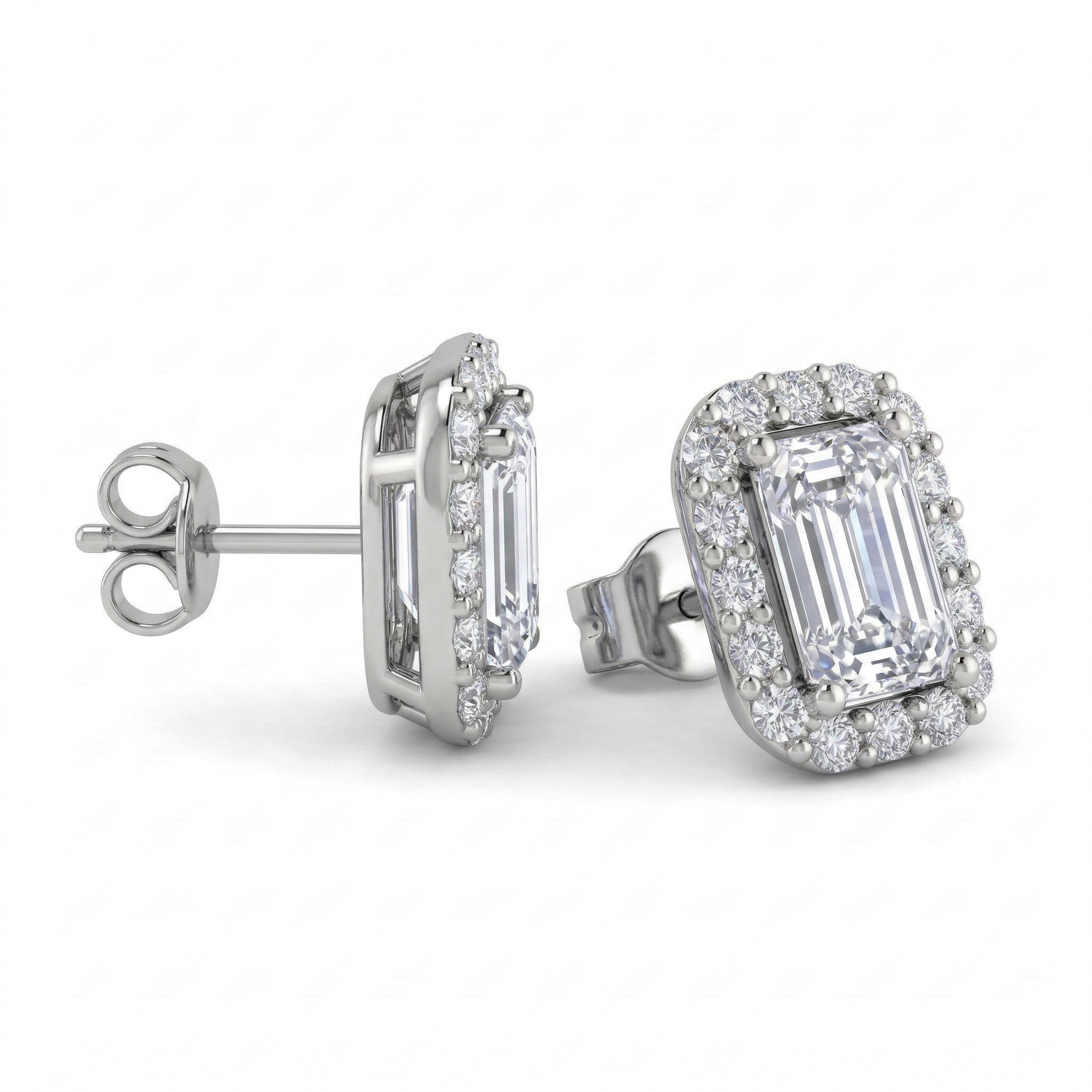 Boucles d'oreilles en or blanc 18 carats