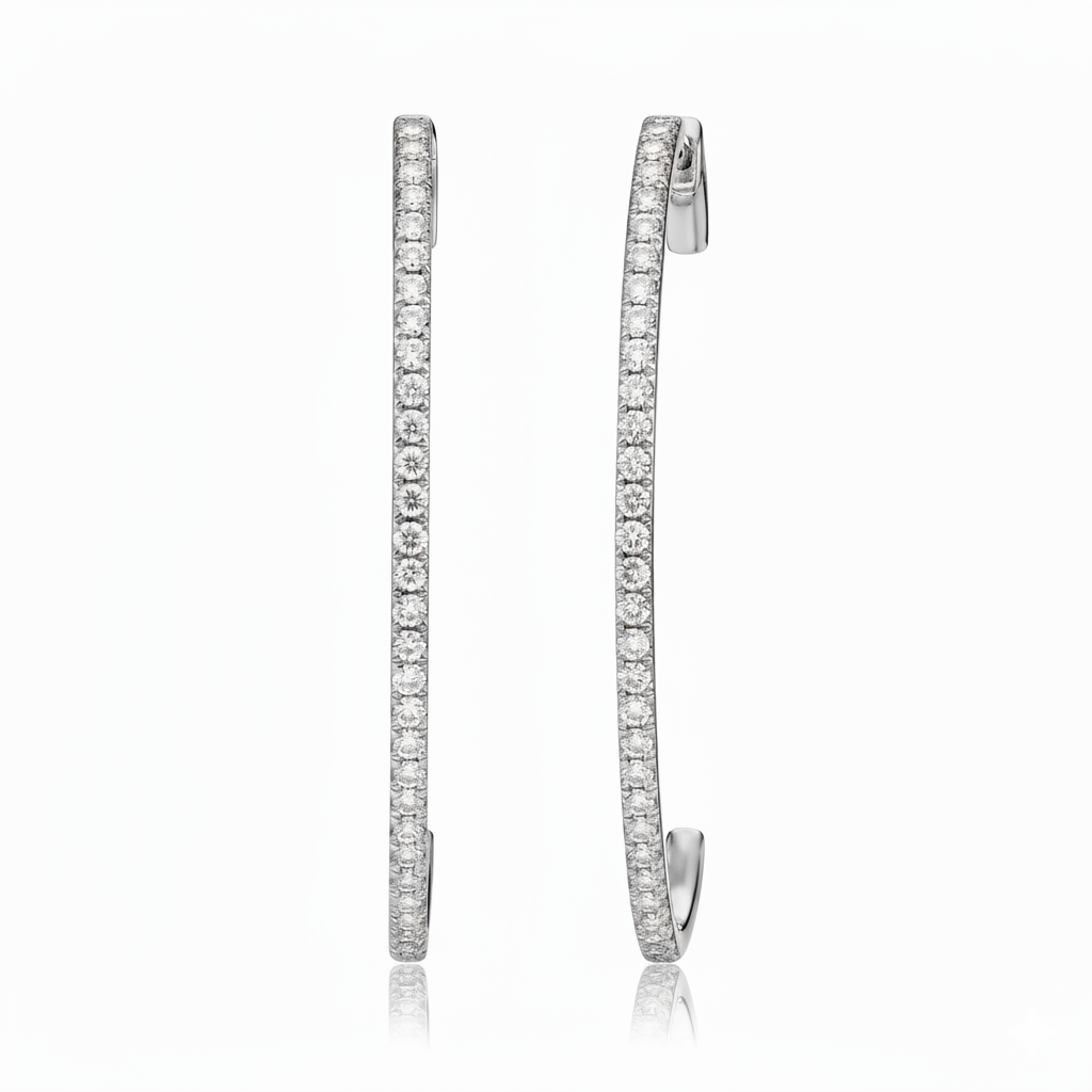 Boucles d'oreilles en or blanc 18 carats 