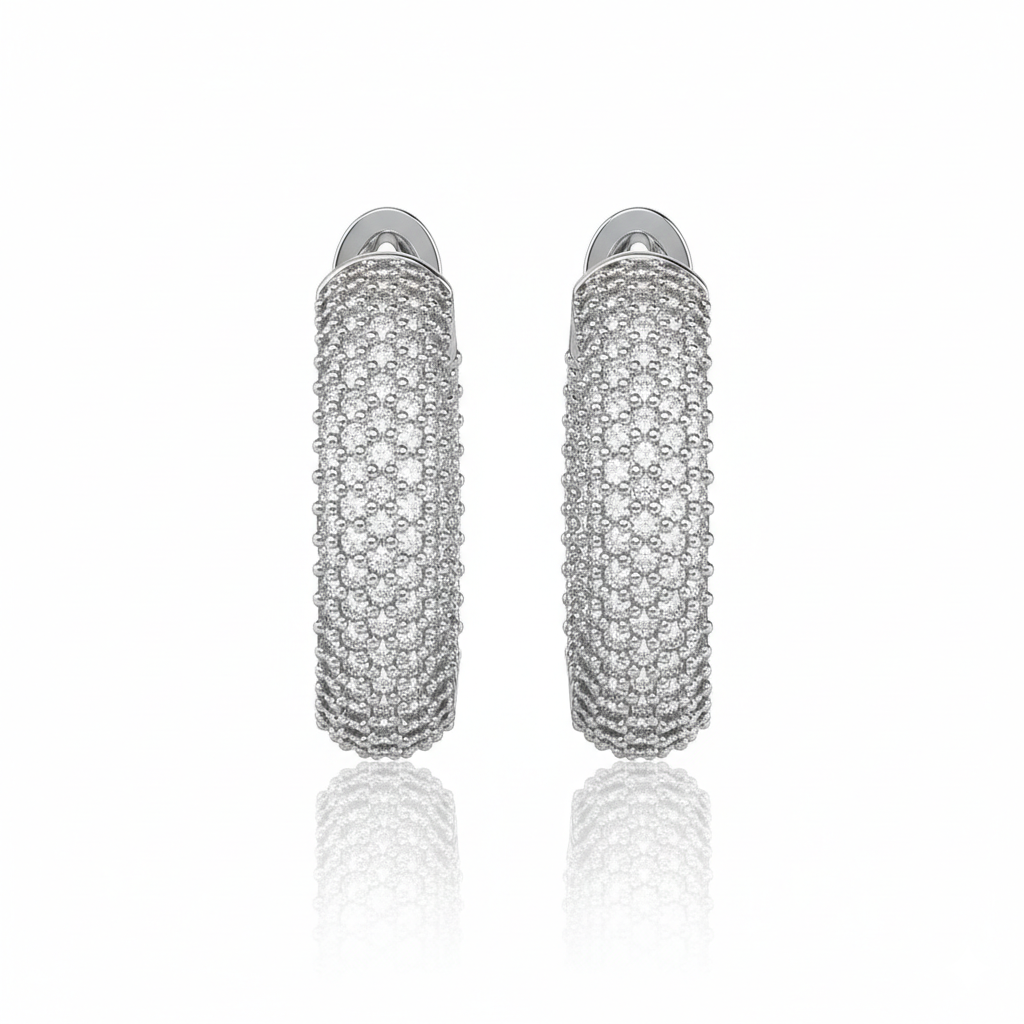 Boucles d'oreilles en or blanc 18 carats