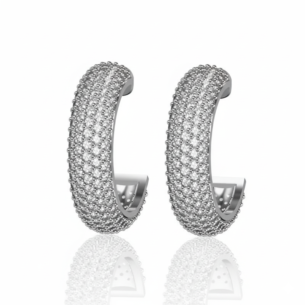 Boucles d'oreilles en or blanc 18 carats 