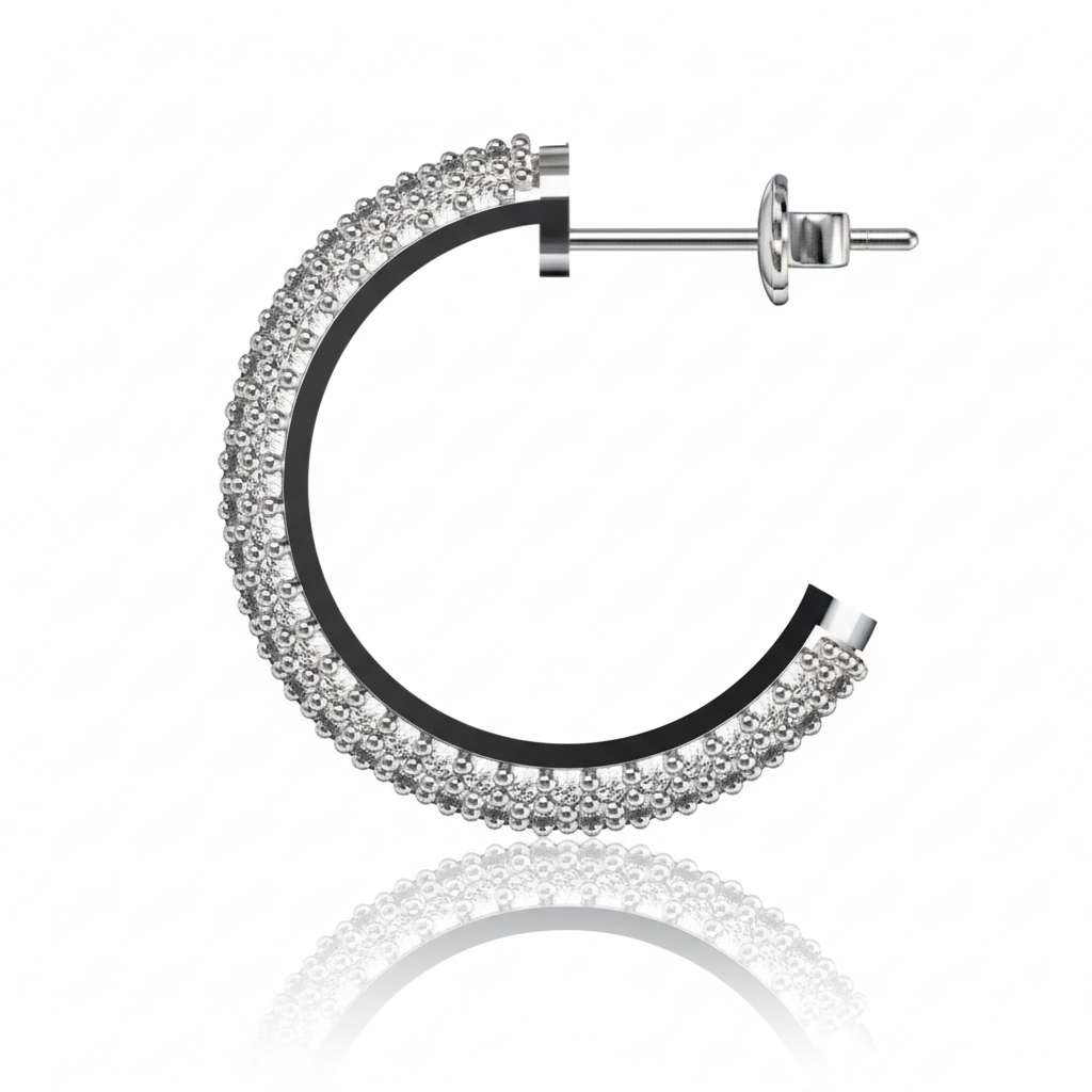 Boucles d'oreilles en or blanc 18 carats