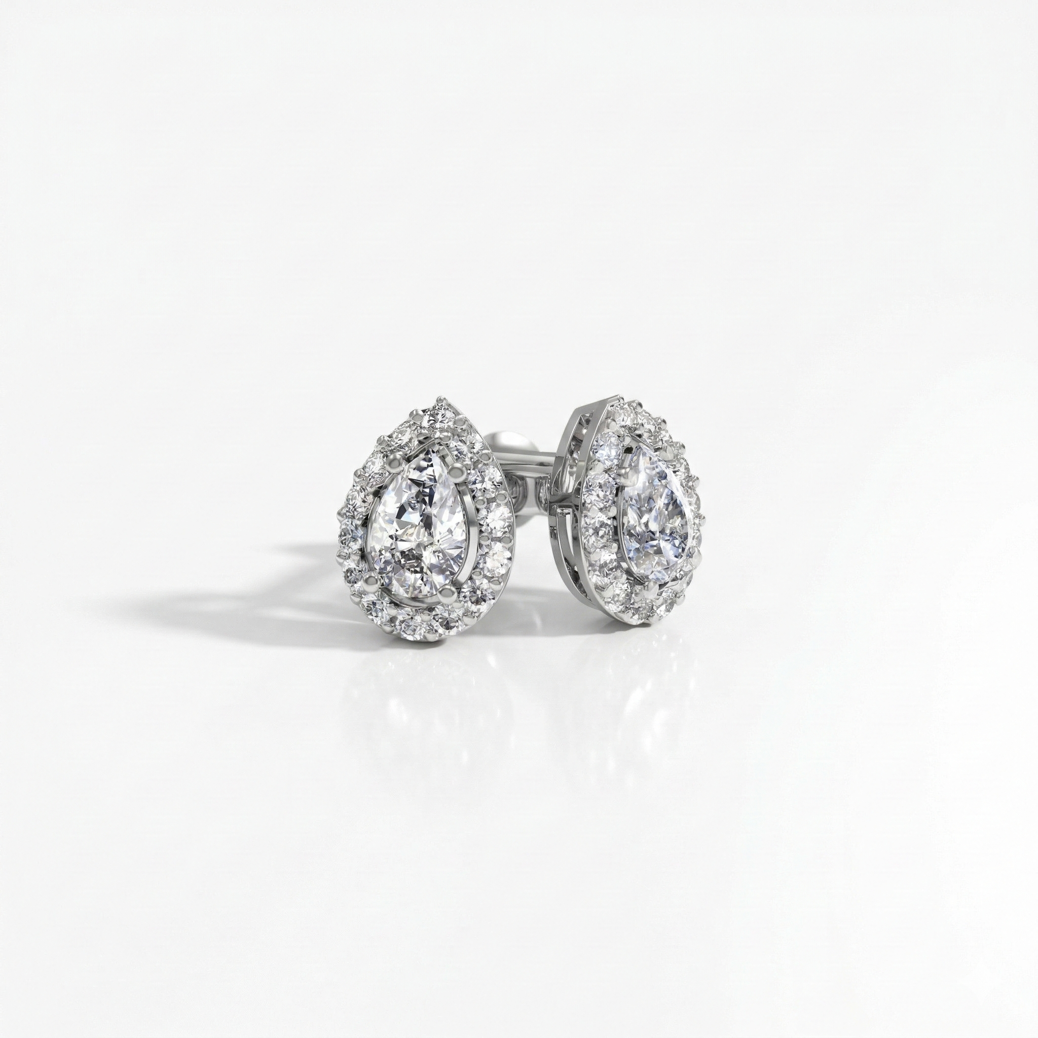 Boucles d'oreilles en or blanc 18 carats