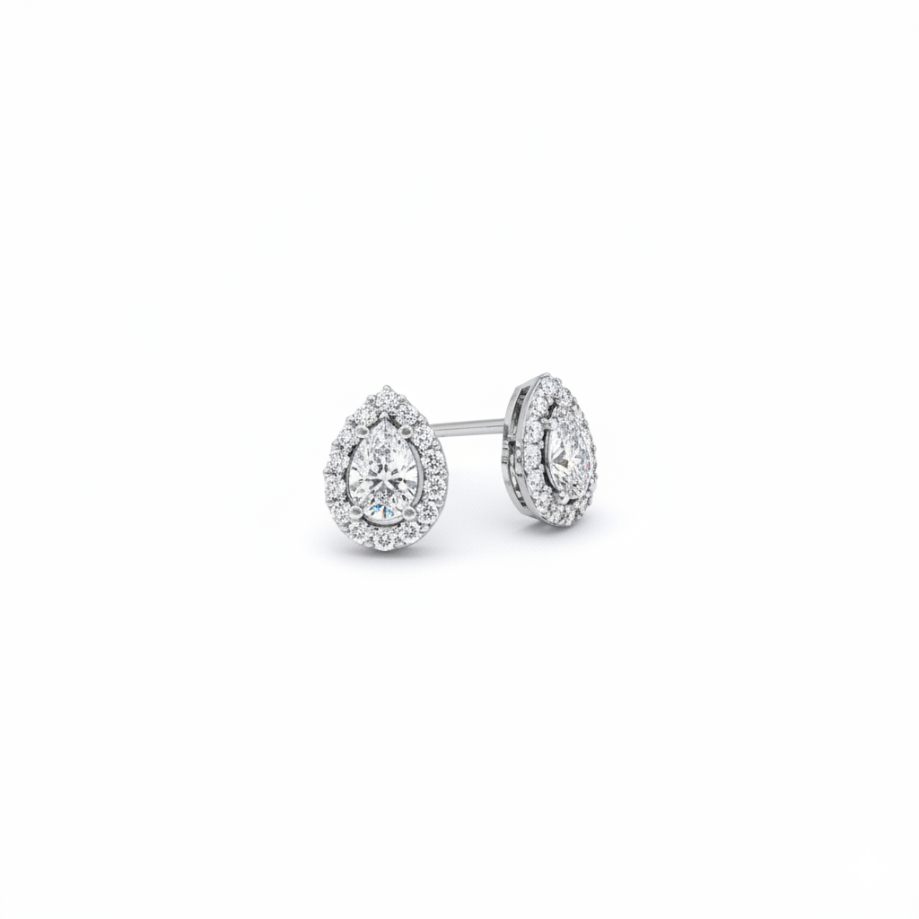 Boucles d'oreilles en or blanc 18 carats 