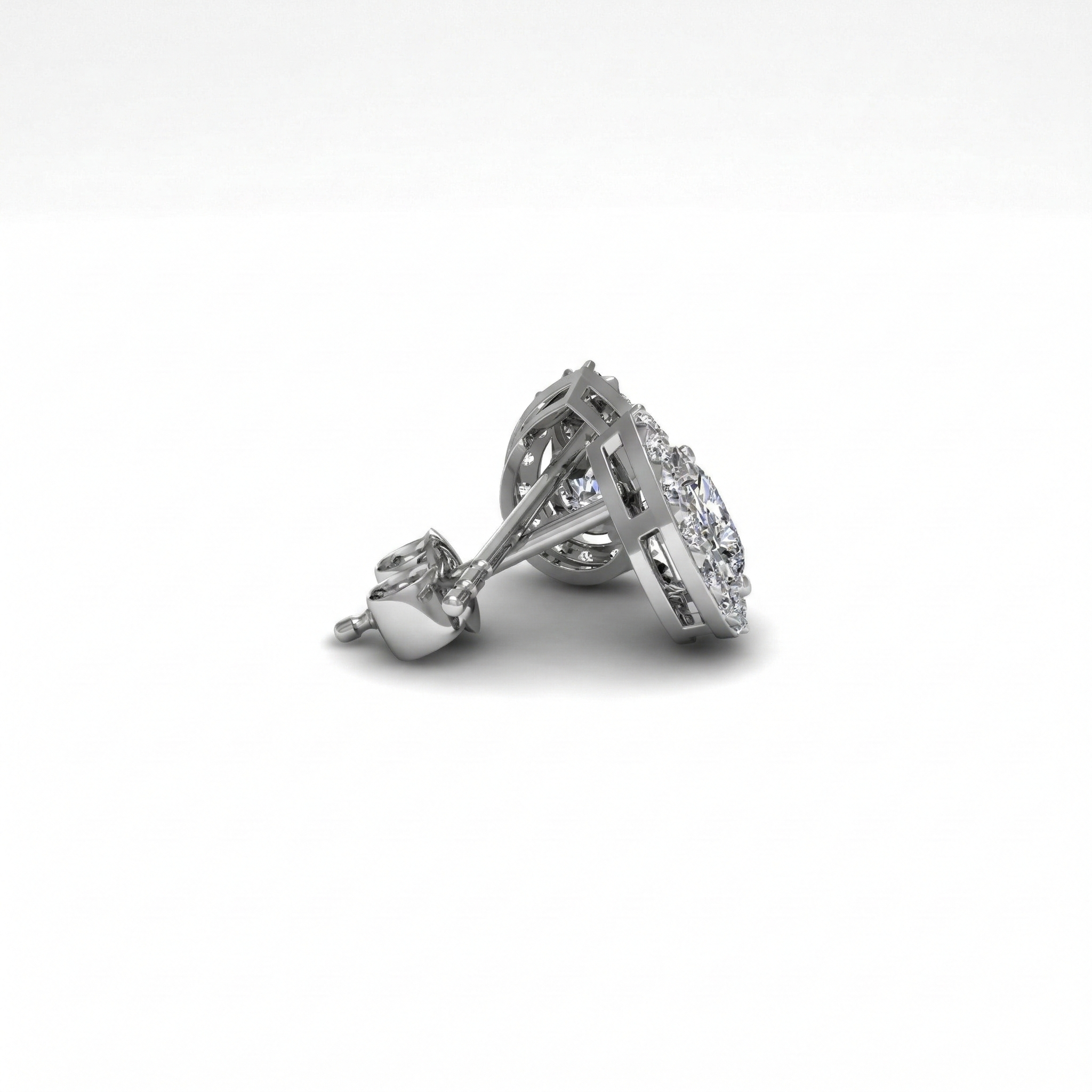 Boucles d'oreilles en or blanc 18 carats
