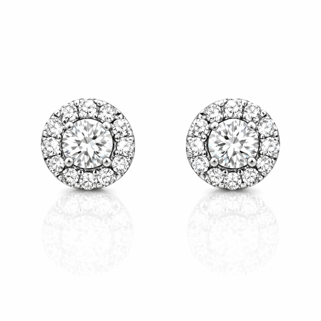 Boucles d'oreilles en or blanc 18 carats