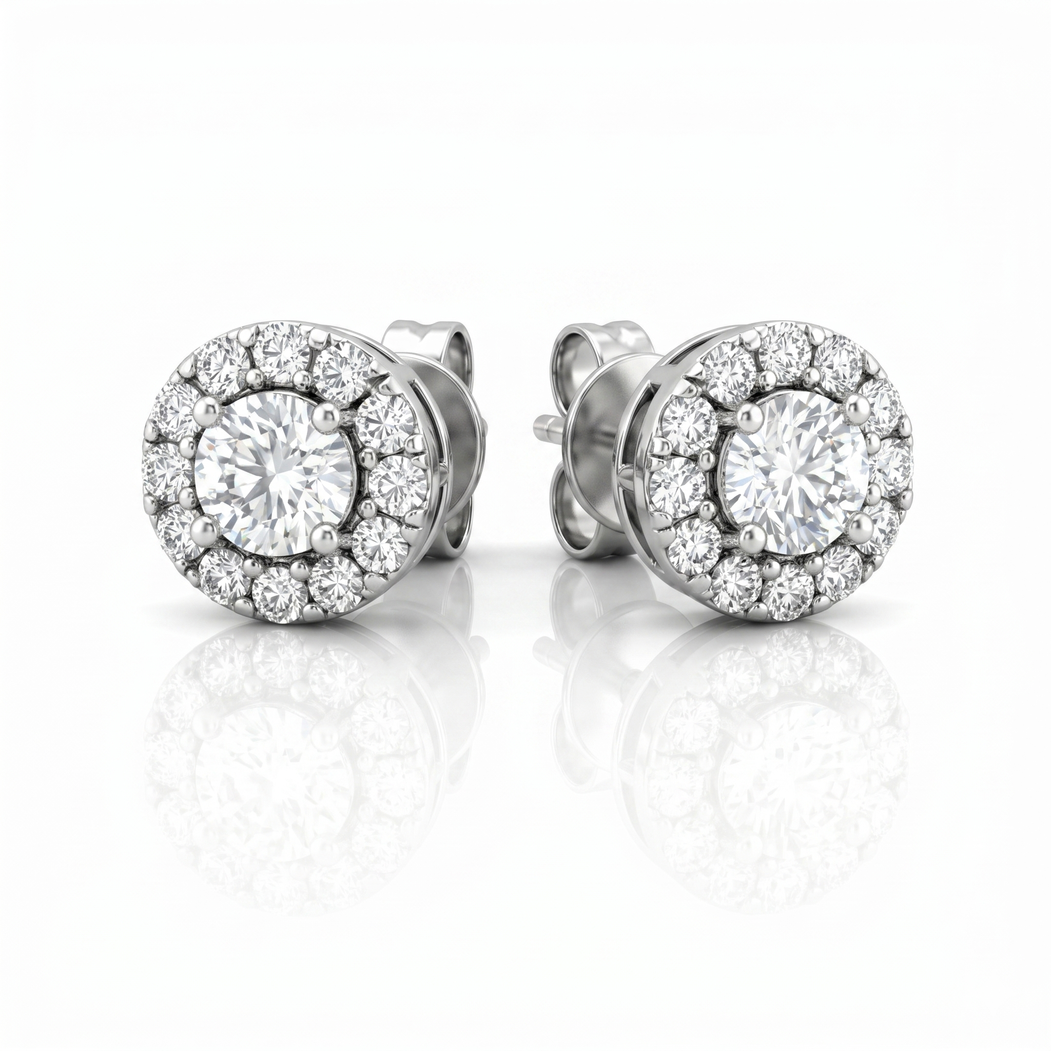 Boucles d'oreilles en or blanc 18 carats 