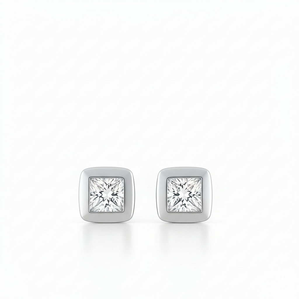 Boucles d'oreilles en or blanc 18 carats
