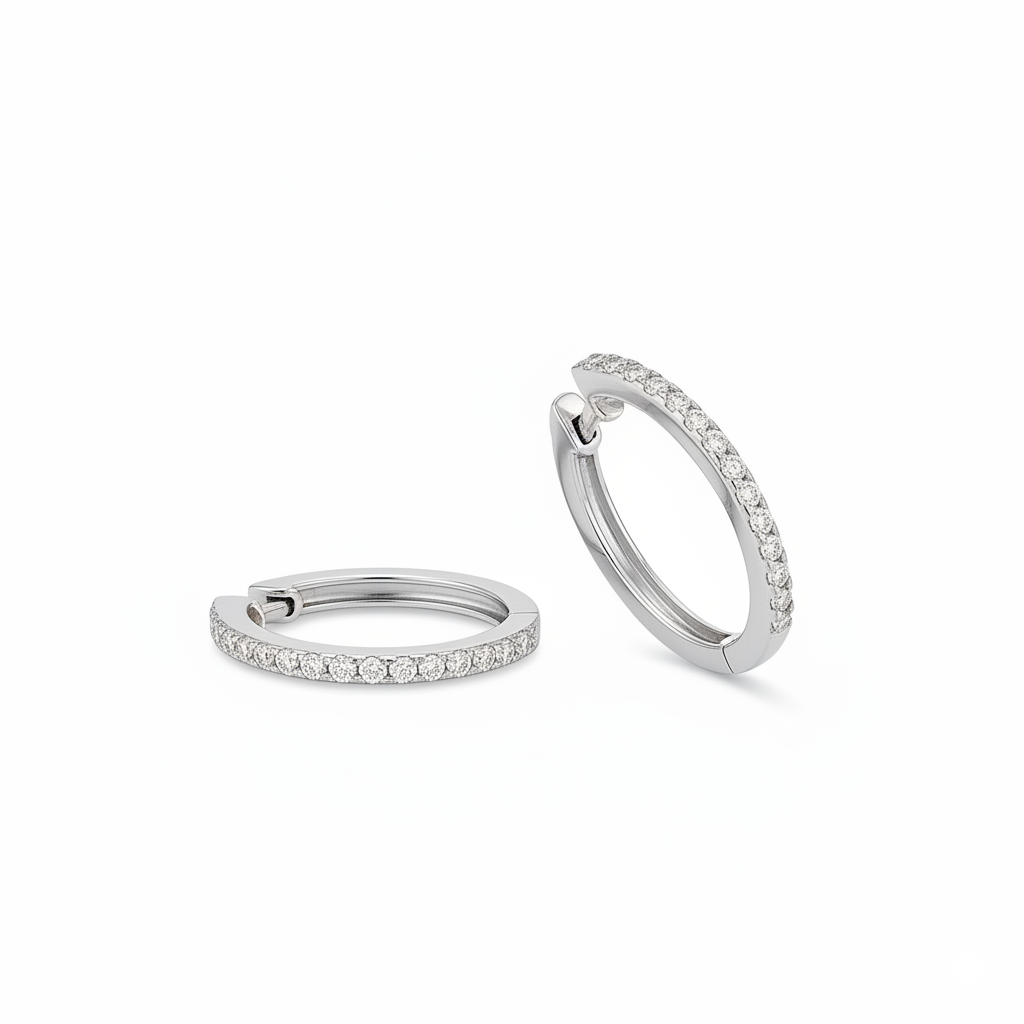 Boucles d'oreilles en or blanc 18 carats