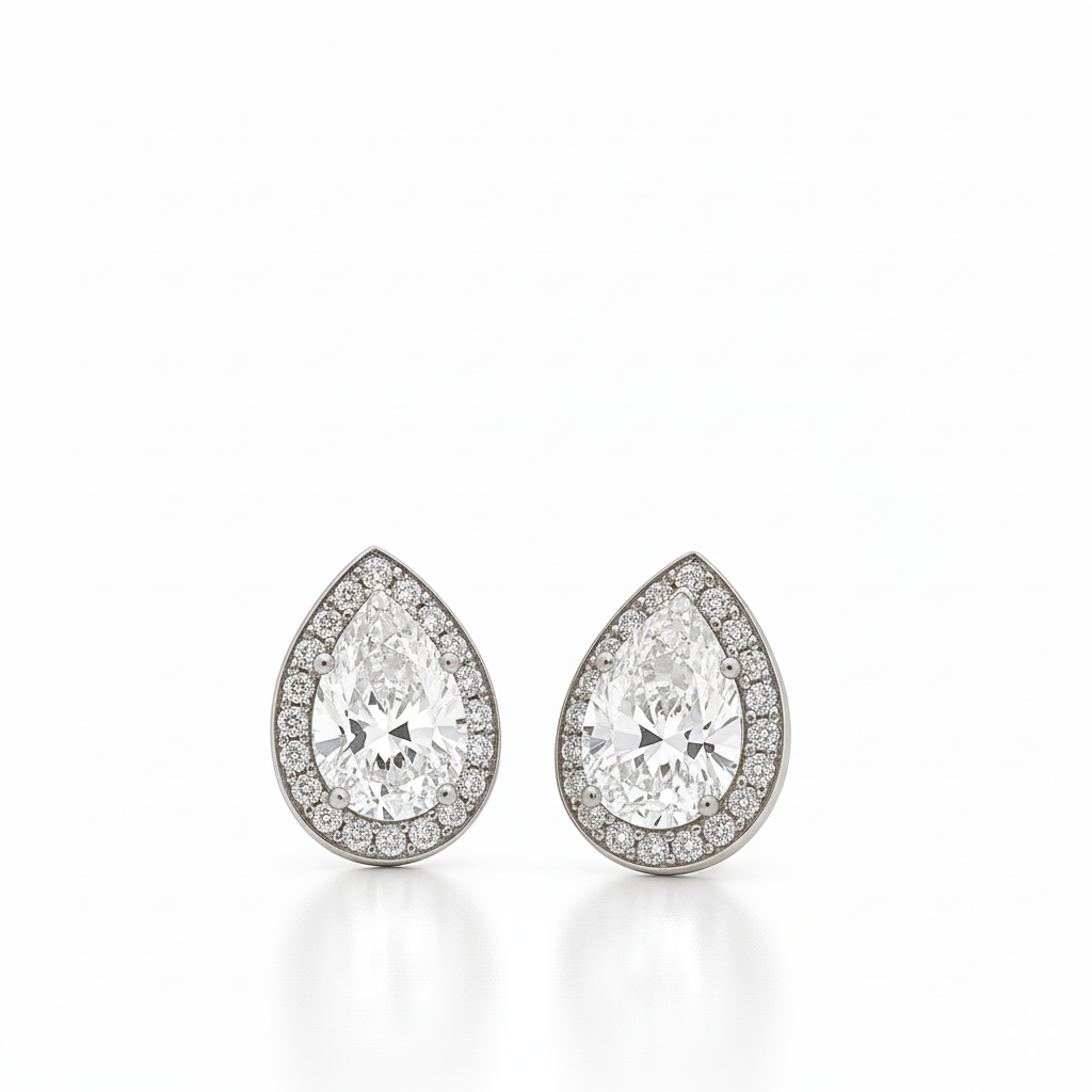Boucles d'oreilles en or blanc 18 carats