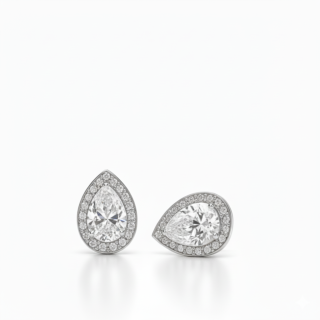Boucles d'oreilles en or blanc 18 carats