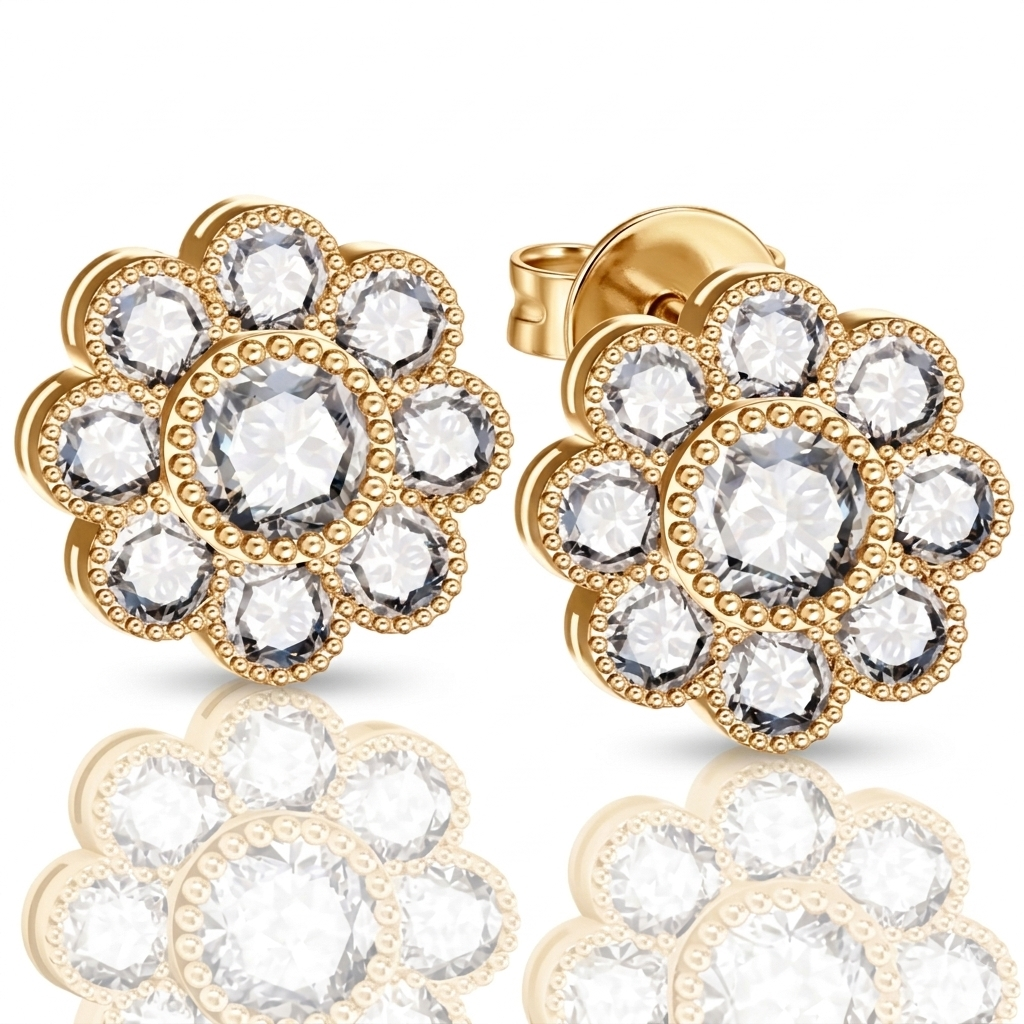 Boucles d'oreilles en or jaune 18 carats 