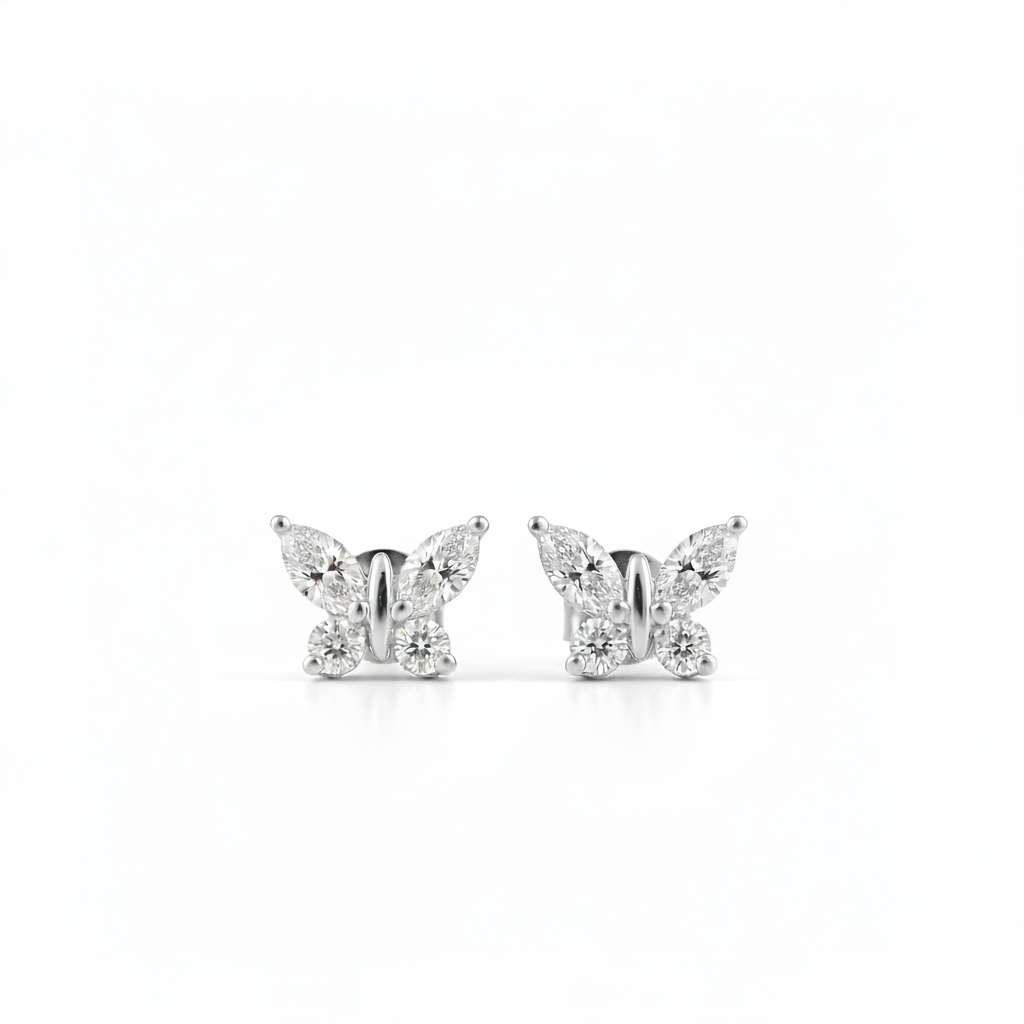Boucles d'oreilles en or blanc 18 carats 
