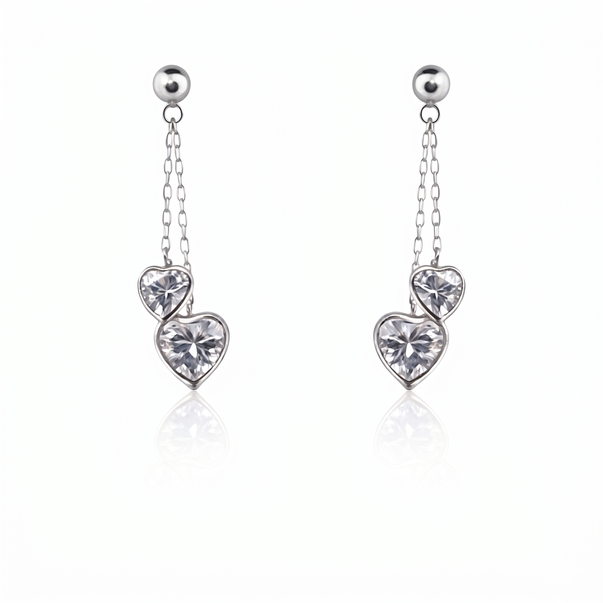 Boucles d'oreilles en or blanc 18 carats