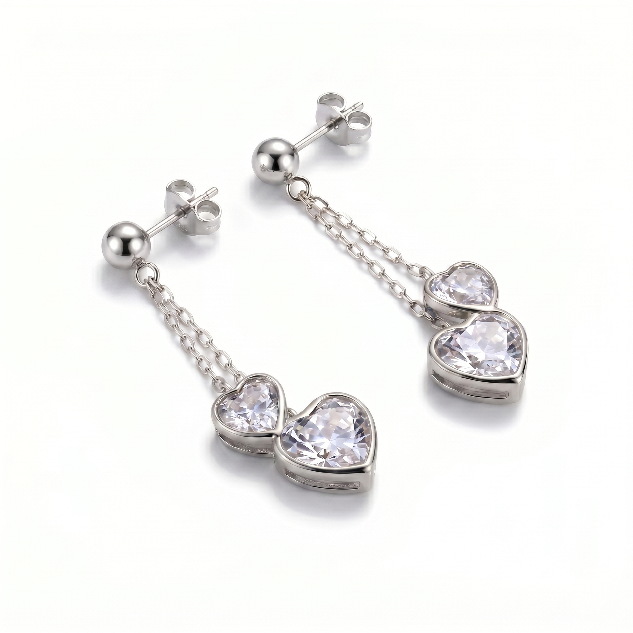 Boucles d'oreilles en or blanc 18 carats