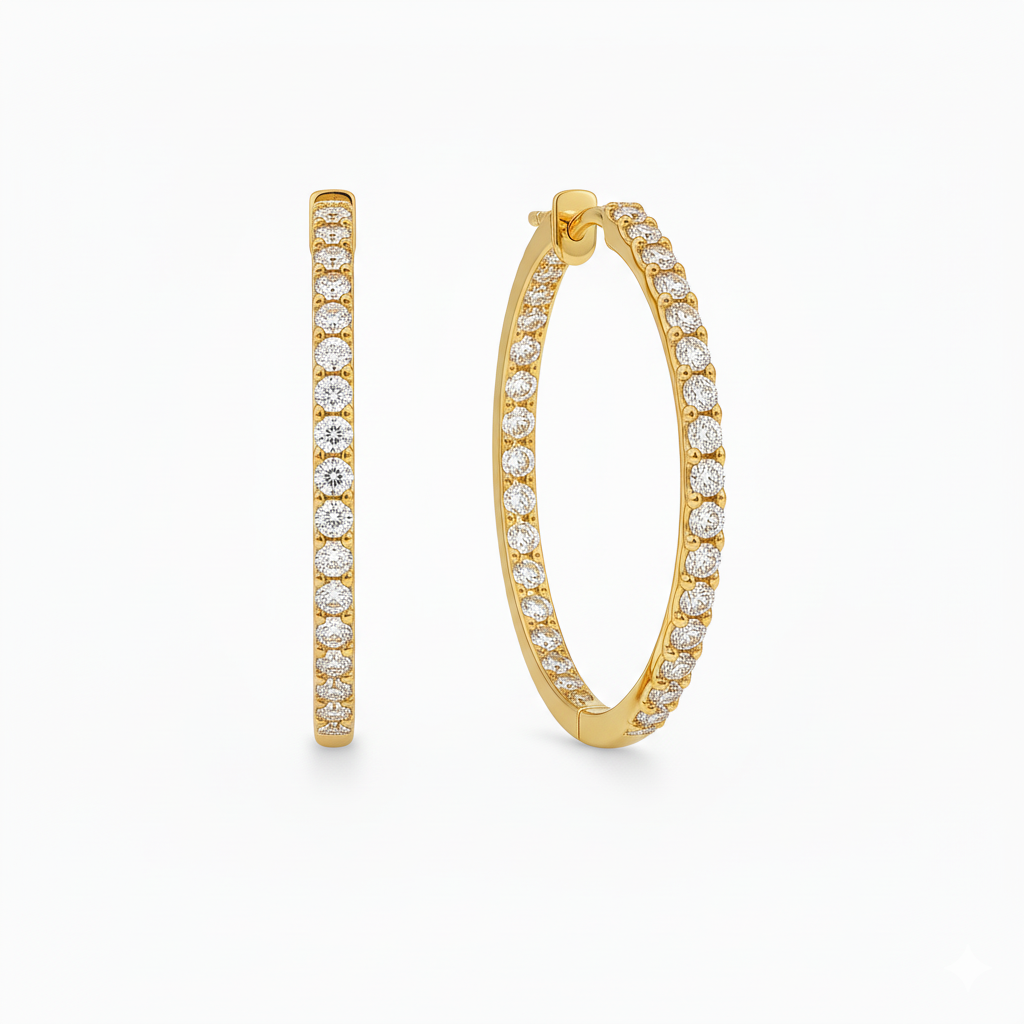 Boucles d'oreilles en or jaune 18 carats