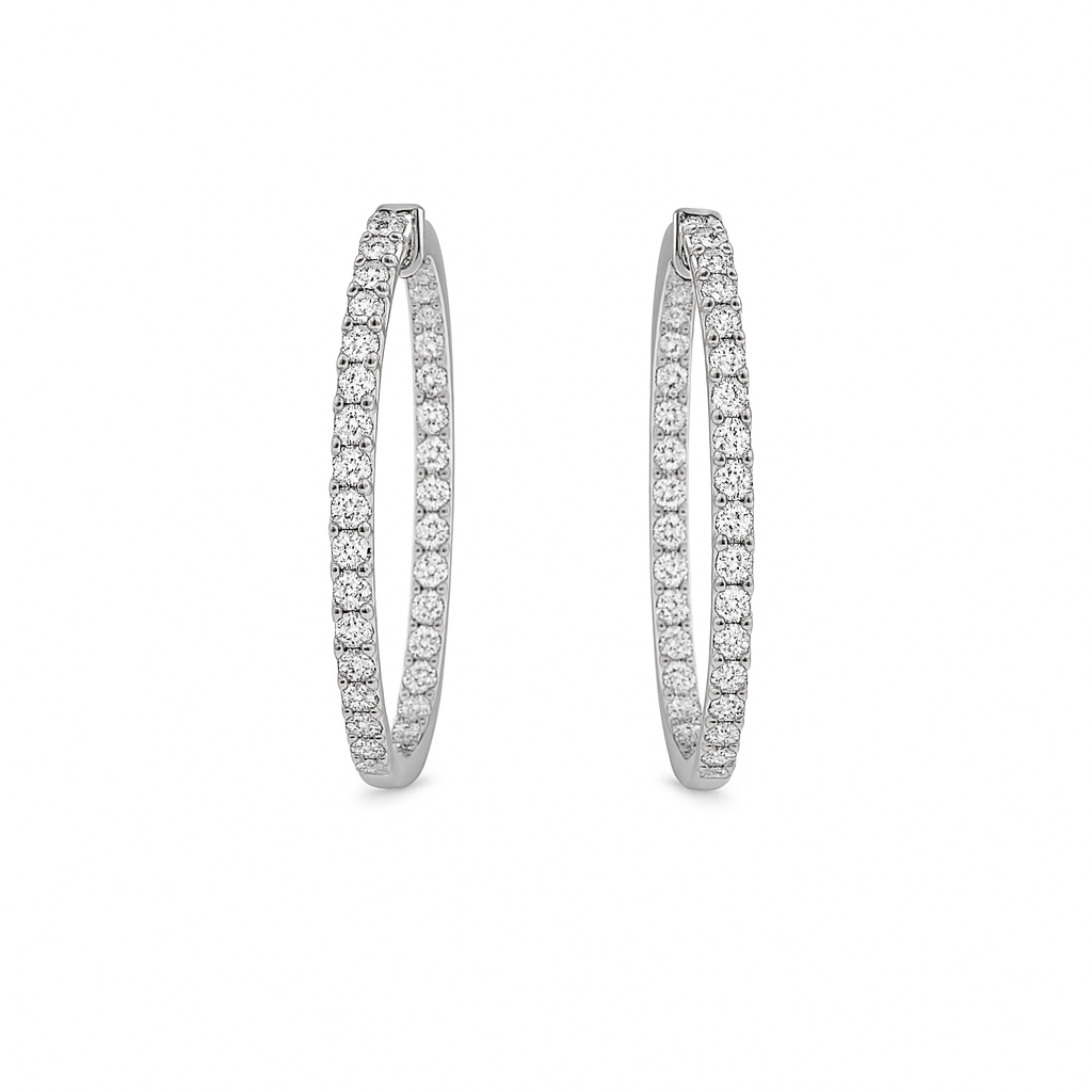 Boucles d'oreilles en or blanc 18 carats