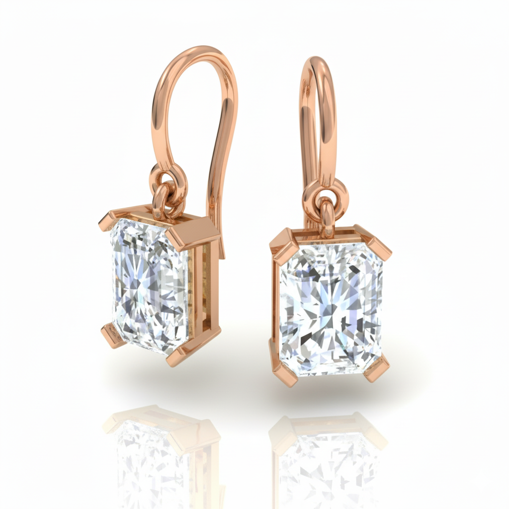 Boucles d'oreilles en or rouge 18 carats 