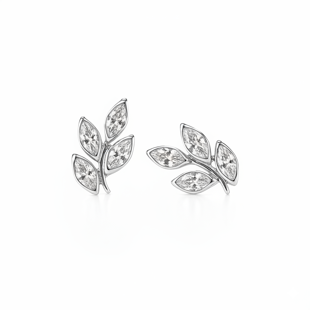Boucles d'oreilles en or blanc 18 carats