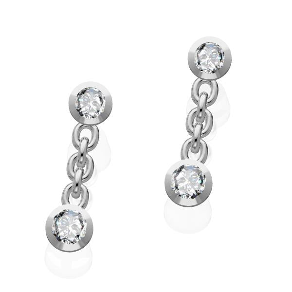 Boucles d'oreilles en or blanc 18 carats