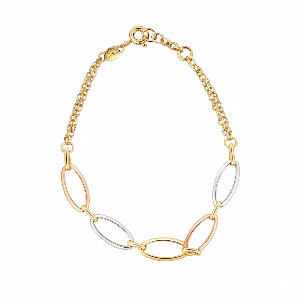 Bracelet or jaune, blanc, rouge 18 carats