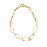 Bracelet or jaune, blanc, rouge 18 carats