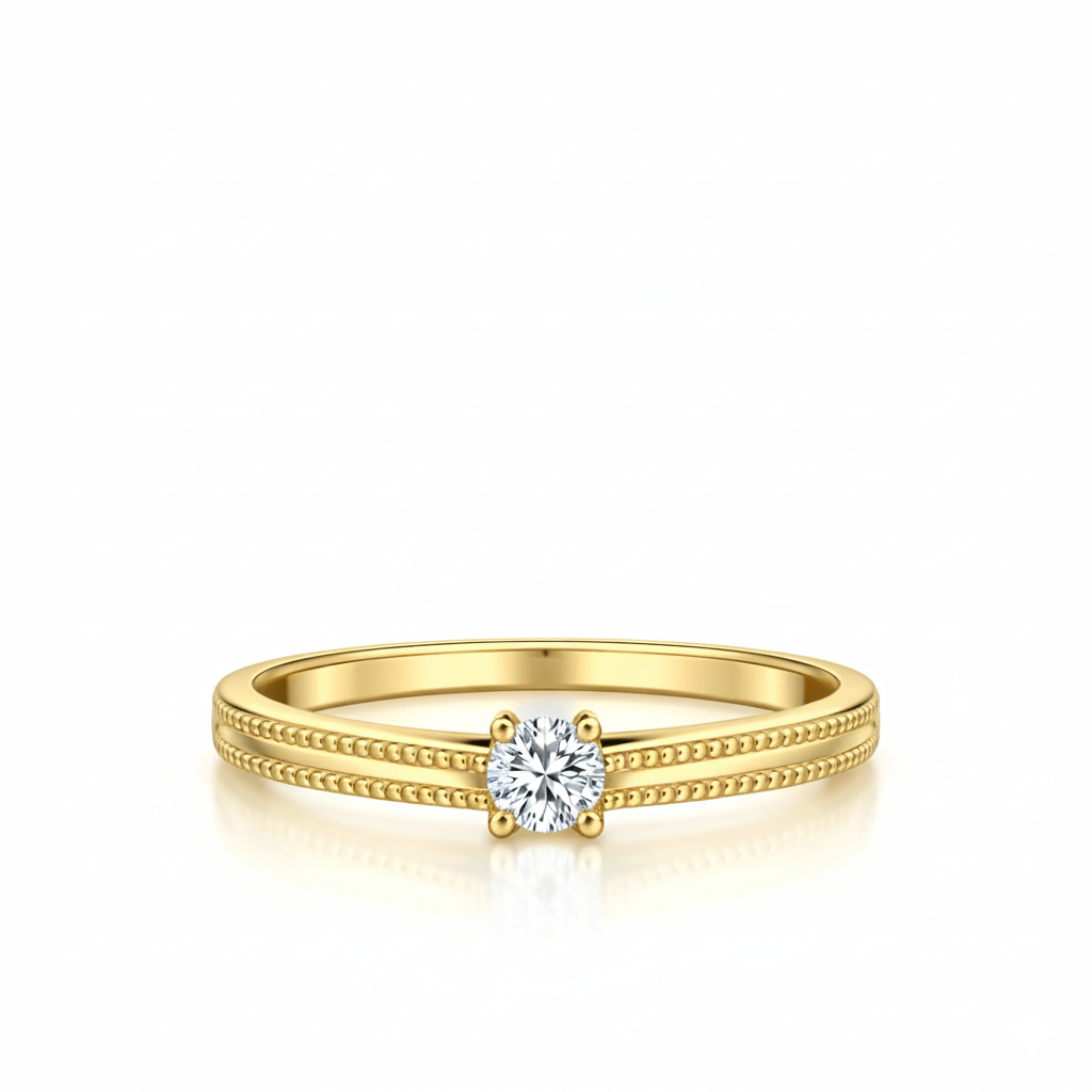 Solitaire en or jaune 18 carats