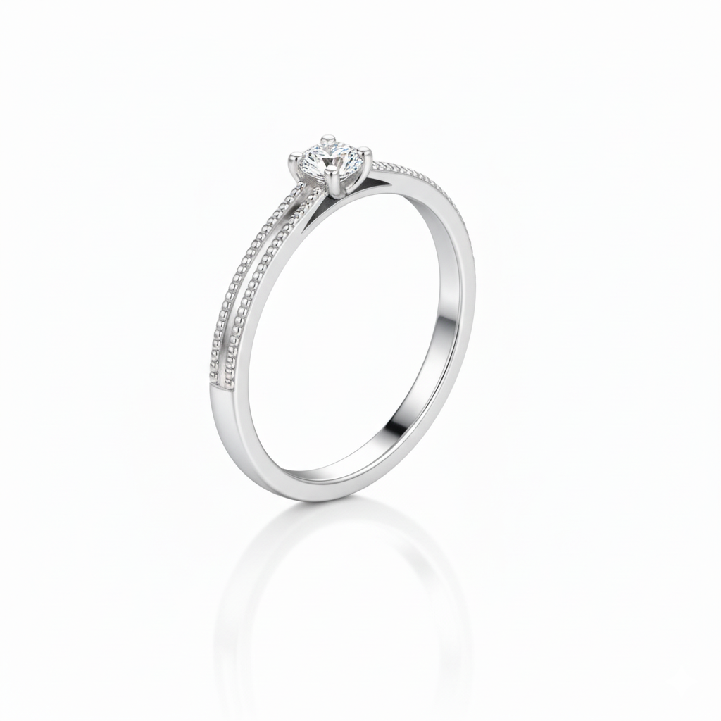 Solitaire en or blanc 18 carats