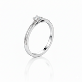 Solitaire en or blanc 18 carats