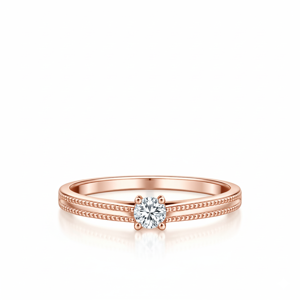 Solitaire en or rouge 18 carats