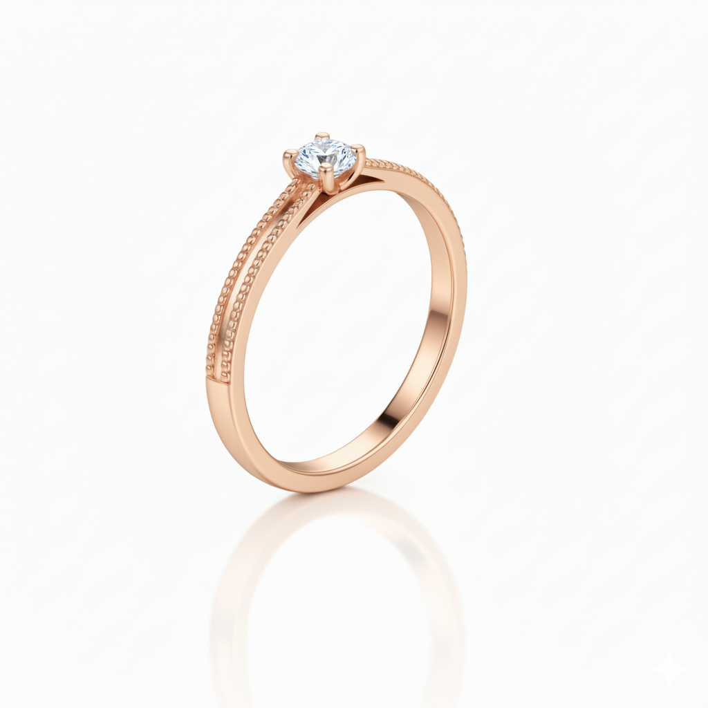 Solitaire en or rouge 18 carats