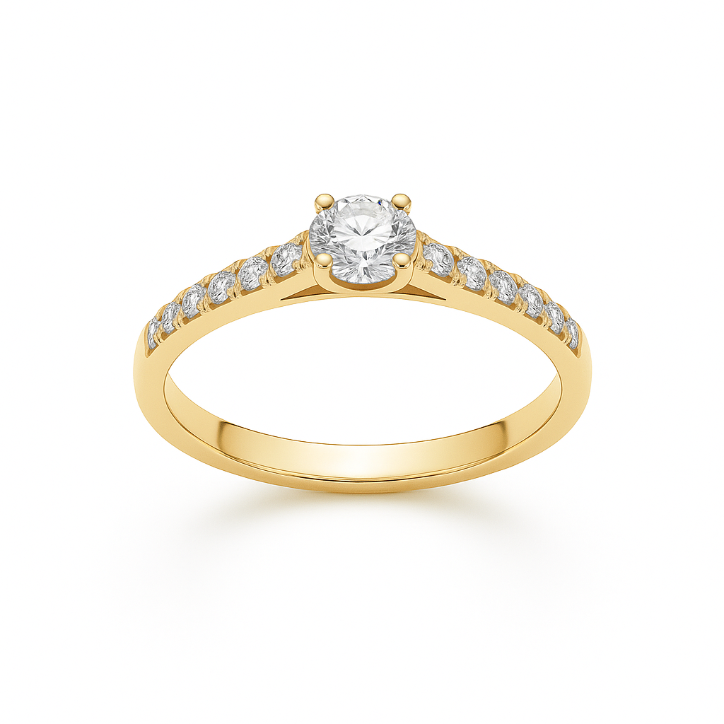 Solitaire en or jaune 18 carats