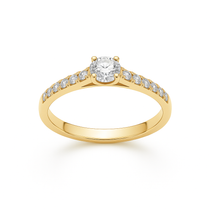 Solitaire en or jaune 18 carats