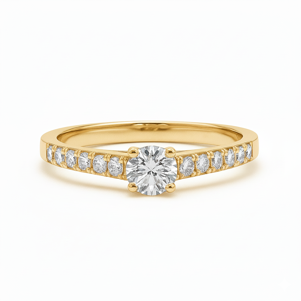 Solitaire en or jaune 18 carats