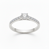 Solitaire en or blanc 18 carats