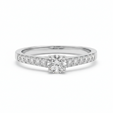 Solitaire en or blanc 18 carats
