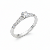 Solitaire en or blanc 18 carats 