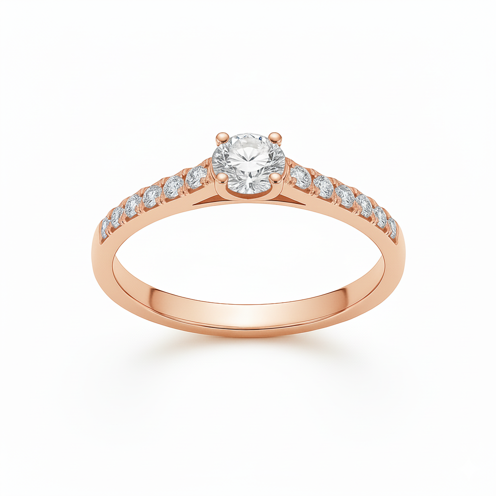Solitaire en or rouge 18 carats