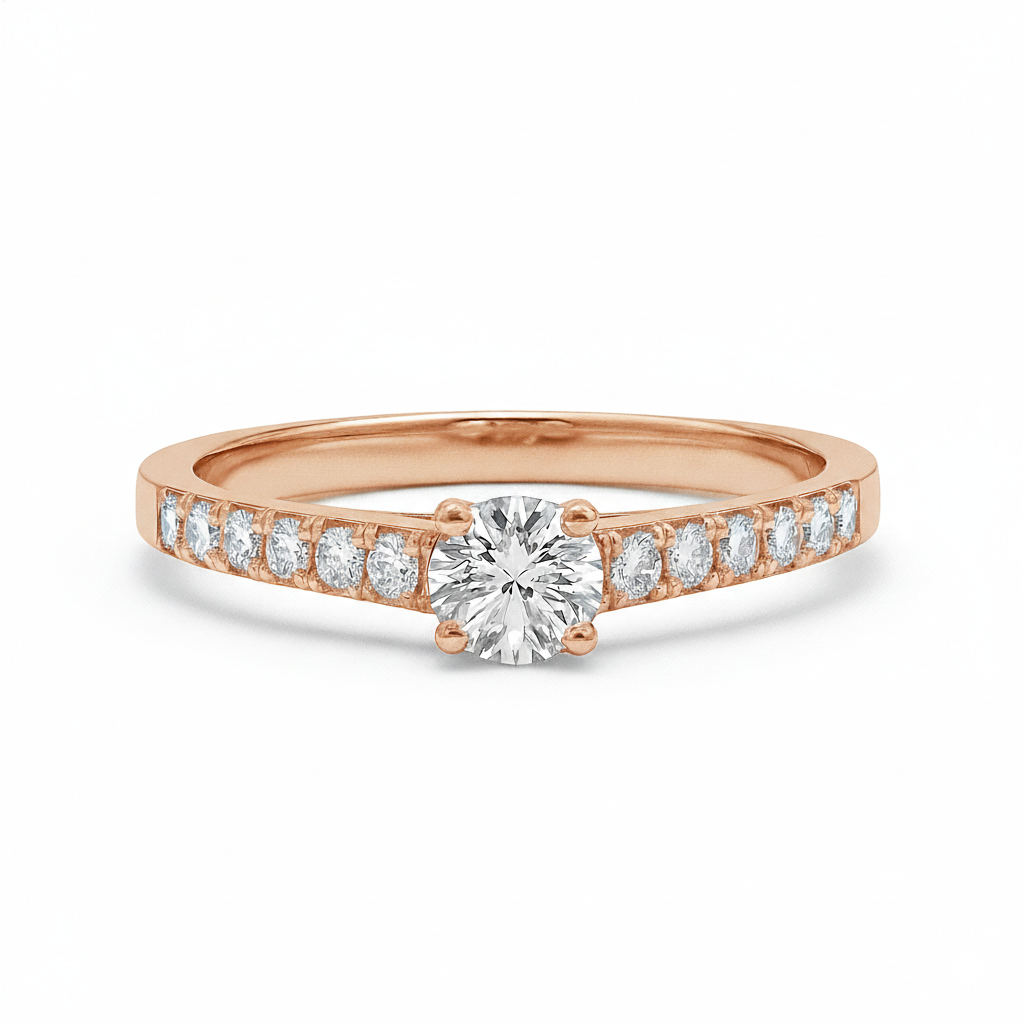 Solitaire en or rouge 18 carats
